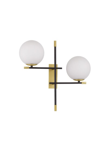 Wandlampe rund G9 44 cm breit in Schwarz Weiß Gold 2 flammig