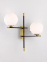 Wandlampe rund G9 44 cm breit in Schwarz Weiß Gold...