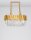 Pendelleuchte Kristall Metall E14 in Gold 80 cm lang rund