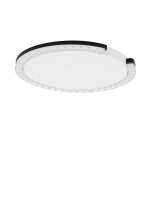 LED Deckenlampe flach &Oslash; 46 cm Schwarz Wei&szlig; dimmbar warmwei&szlig;