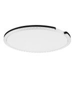 LED Deckenleuchte Schwarz Wei&szlig; &Oslash; 65 cm dimmbar flach Modern