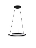LED Pendelleuchte &Oslash; 46 cm dimmbar Schwarz h&ouml;henverstellbar