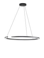 Runde LED Pendelleuchte &Oslash; 85 cm Schwarz dimmbar Ring Modern