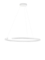 Runde LED H&auml;ngelampe Wei&szlig; &Oslash; 85 cm dimmbar Ring warmwei&szlig;