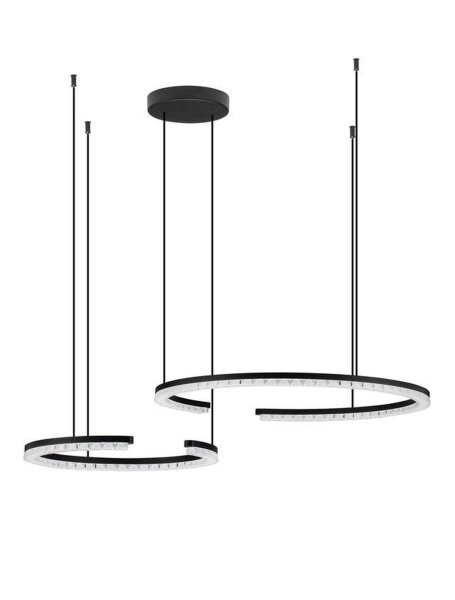 LED Hängelampe 93 cm breit Schwarz dimmbar höhenverstellbar