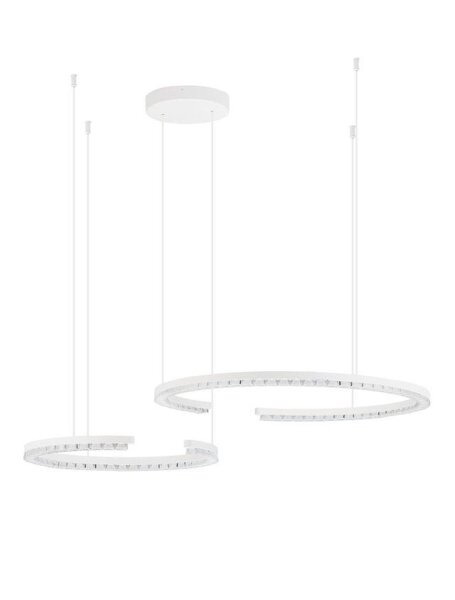 LED Hängeleuchte 2 flammig Weiß Ø 93 cm dimmbar Ring Modern