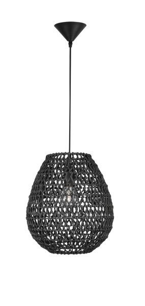 Hängeleuchte Schwarz 30 cm breit E27 höhenverstellbar Boho