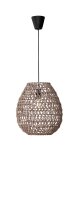 Pendelleuchte Rattan Papier E27 Schwarz Mokka 30 cm breit