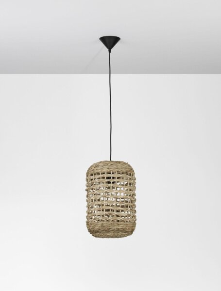 Hängelampe E27 27 cm breit Schwarz Braun höhenverstellbar
