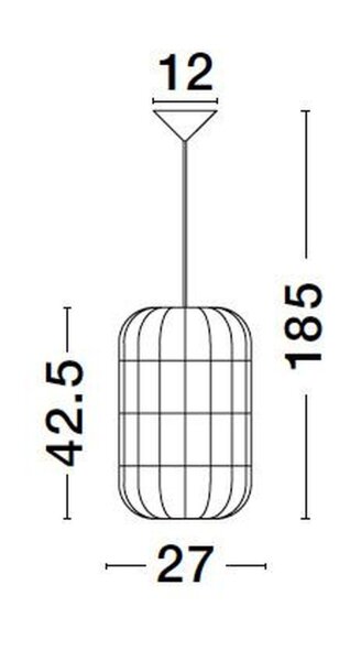 Hängelampe E27 27 cm breit Schwarz Braun höhenverstellbar
