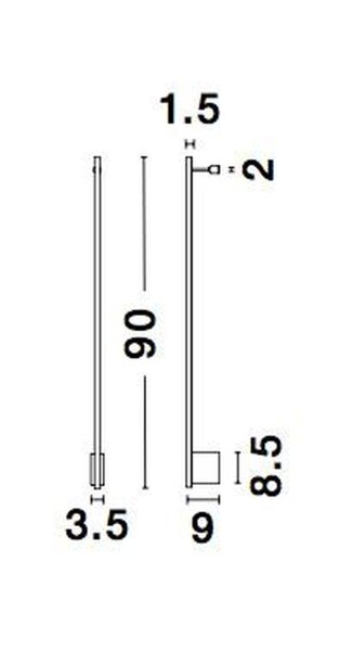 LED Wandlampe indirekt 90 cm breit Schwarz Minimalistisch