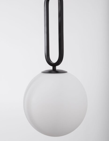 Pendelleuchte rund E27 Ø 20 cm Schwarz Weiß höhenverstellbar