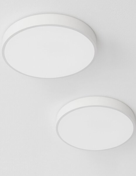 LED Deckenlampe flach Ø 40 cm Weiß warmweiß JEDDA Aluminium