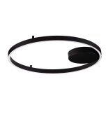 LED Deckenlampe rund &Oslash; 60 cm Schwarz dimmbar 2 flammig