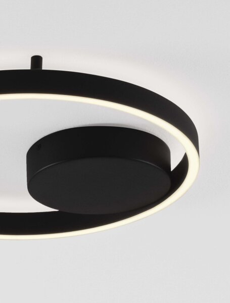LED Deckenlampe Schwarz Ø 40 cm dimmbar rund 2 flammig