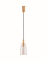 LED Pendelleuchte 14,2 cm breit in Gold Grau Retro Rauchglas