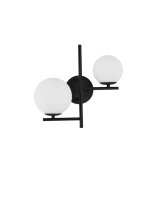 Wandlampe rund G9 35 cm breit Schwarz Wei&szlig; Retro...