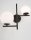 Wandlampe rund G9 35 cm breit Schwarz Weiß Retro Glas Metall
