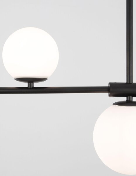 Hängelampe Retro Schwarz Weiß 100 cm lang G9 Glas Metall