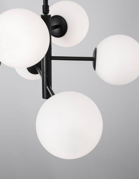 Hängeleuchte Schwarz Weiß 70 cm breit E14 höhenverstellbar