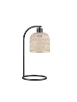 Tischlampe Boho E27 41 cm Schwarz Natur Bambus Metall
