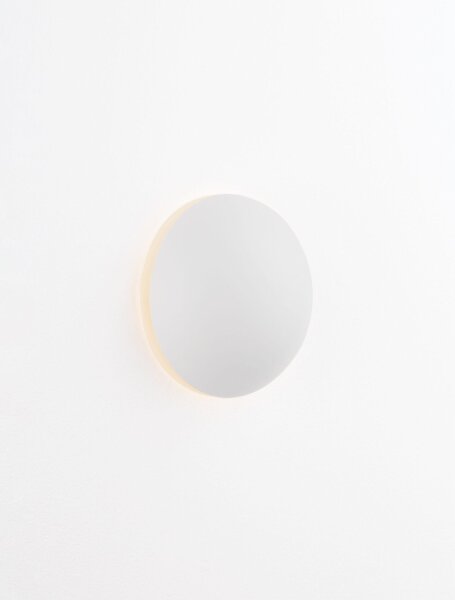 LED Wandleuchte Minimalistisch Weiß 12,5 cm breit rund