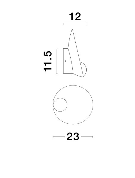 LED Wandleuchte Minimalistisch Weiß 12,5 cm breit rund
