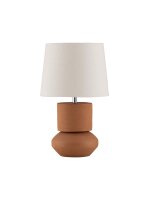 Tischlampe Keramik Stoffschirm E27 48 cm Terrakotta...