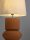 Tischlampe Keramik Stoffschirm E27 48 cm Terrakotta Weiß