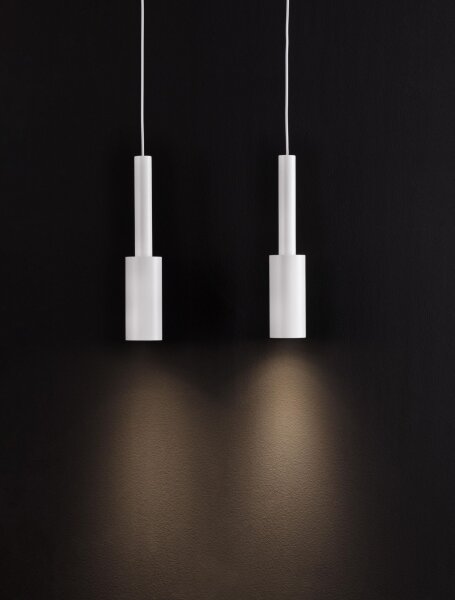 LED Pendelleuchte schmal 30 cm lang Weiß höhenverstellbar