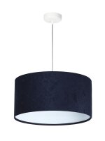 Suspension AIMEE bleu fonc&eacute; blanc r&eacute;tro rond