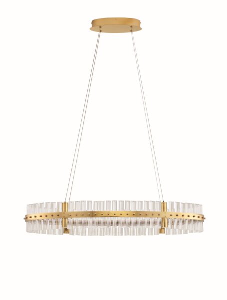 LED Pendelleuchte Ring Ø 90 cm in Gold dimmbar Glas warmweiß