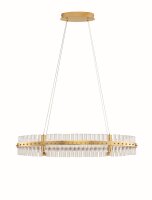 LED Pendelleuchte Ring &Oslash; 90 cm in Gold dimmbar Glas warmwei&szlig;
