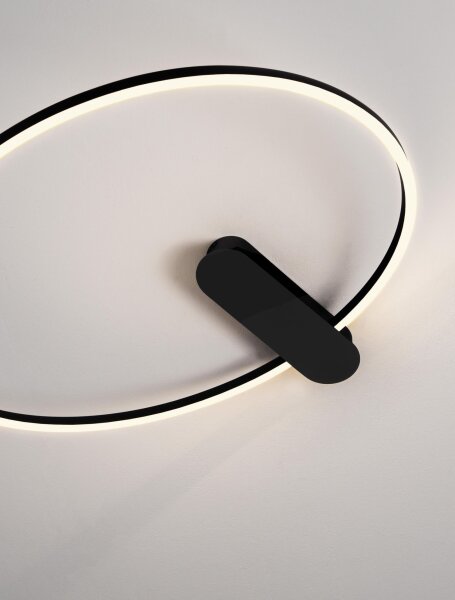 LED Deckenlampe rund 64 x 60 cm Schwarz dimmbar warmweiß