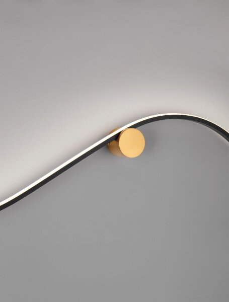 LED Wandlampe 102 cm breit in Schwarz Gold warmweiß Modern
