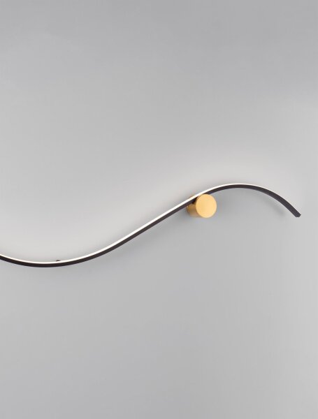 LED Wandlampe 102 cm breit in Schwarz Gold warmweiß Modern