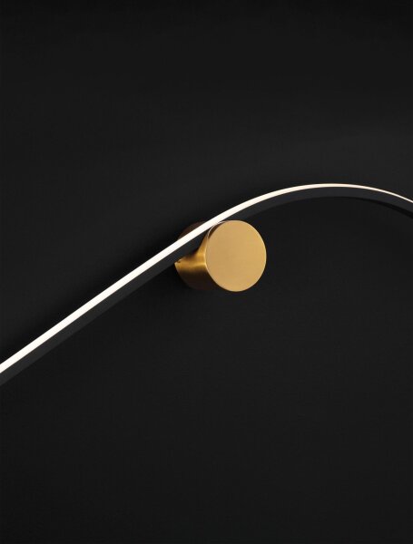 LED Wandlampe 102 cm breit in Schwarz Gold warmweiß Modern