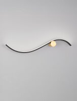 LED Wandleuchte in Gold Schwarz 65 cm breit...