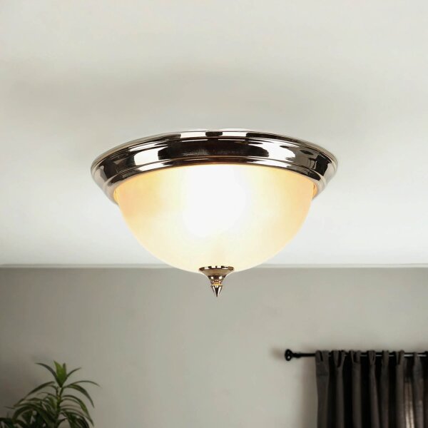 Plafonnier Antique en laiton Crème Salon