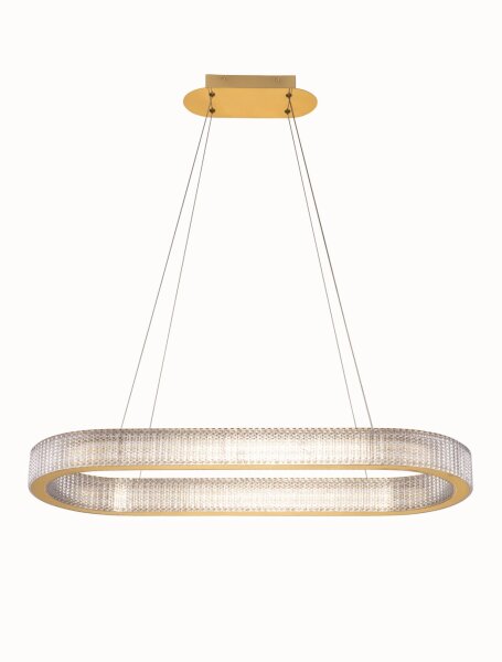 LED Hängelampe in Gold 90 cm lang dimmbar Ring warmweiß