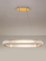 LED Hängelampe in Gold 90 cm lang dimmbar Ring...