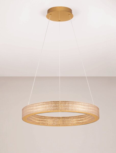 LED Kronleuchter in Gold Ø 60 cm dimmbar höhenverstellbar
