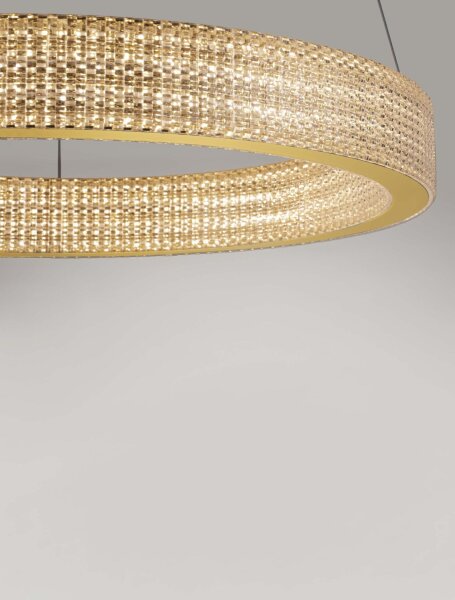LED Kronleuchter in Gold Ø 60 cm dimmbar höhenverstellbar