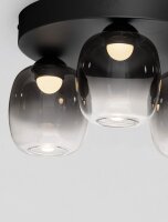 LED Deckenlampe Ø 30 cm Schwarz Grau dimmbar...