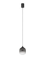 LED Hängelampe Schwarz Grau Ø 10 cm Rauchglas...