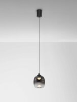 LED Hängelampe Schwarz Grau Ø 10 cm Rauchglas...