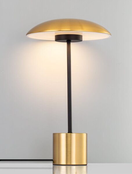 LED Tischlampe 44 cm in Schwarz Gold Metall warmweiß Modern
