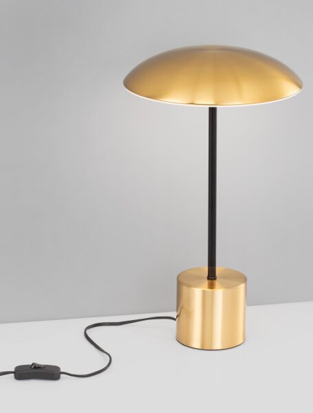 LED Tischlampe 44 cm in Schwarz Gold Metall warmweiß Modern