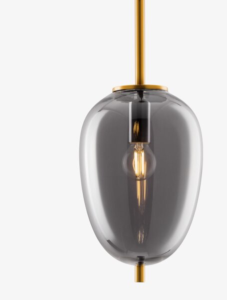 Pendelleuchte E27 15,8 cm breit in Gold Grau Retro KENNA