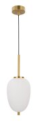 Pendelleuchte in Gold Wei&szlig; 15,8 cm breit E14 Retro